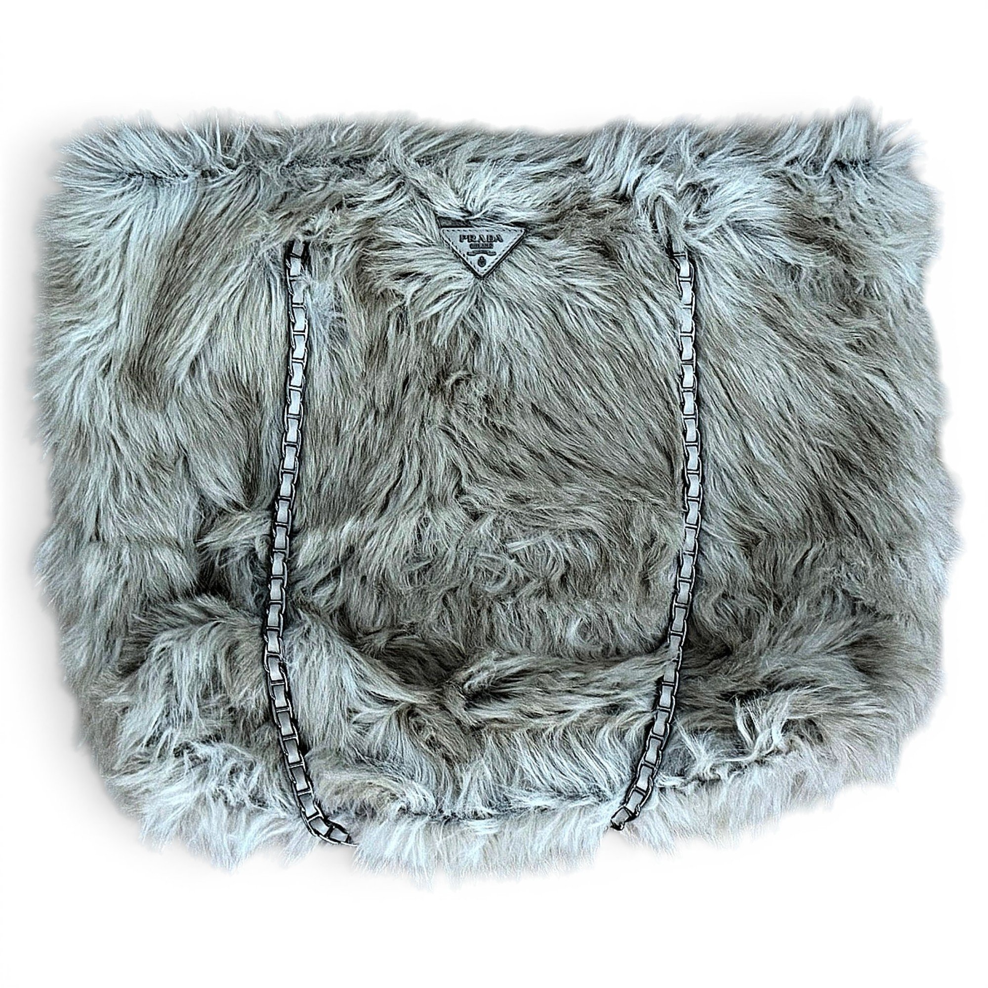 Faux fur clutch bag