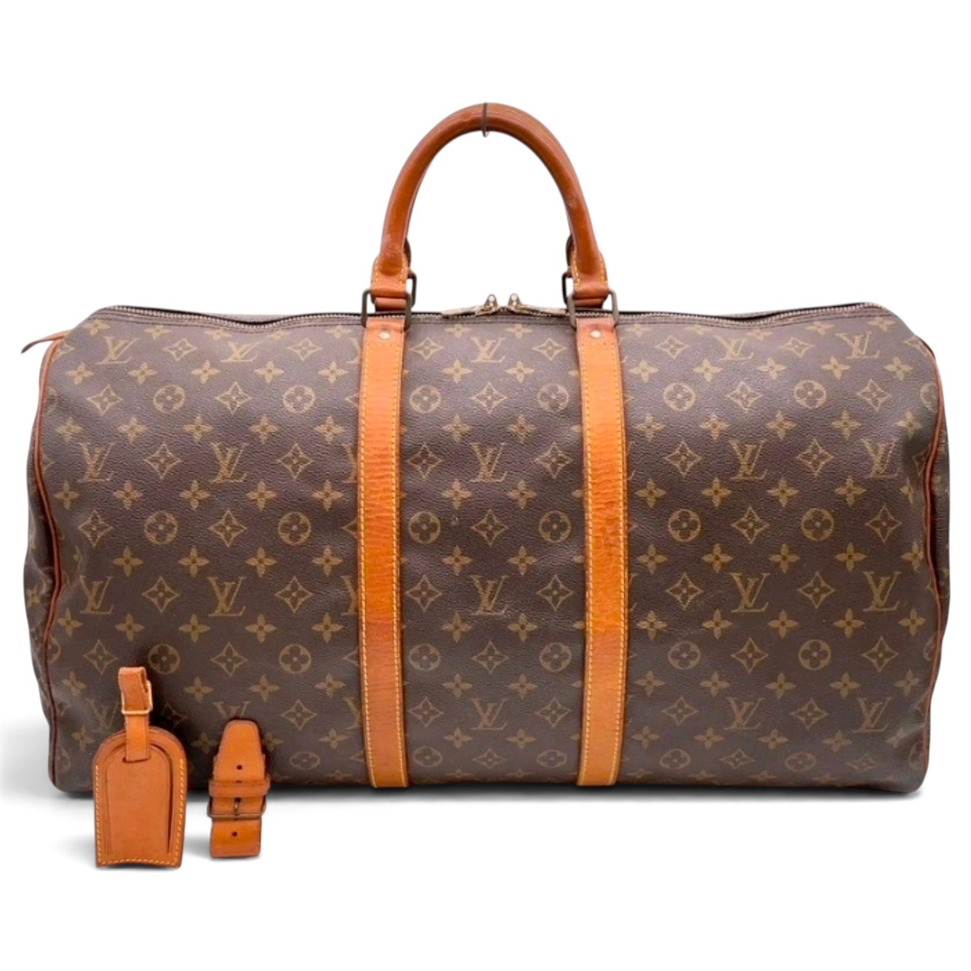 Keepall leather travel bag