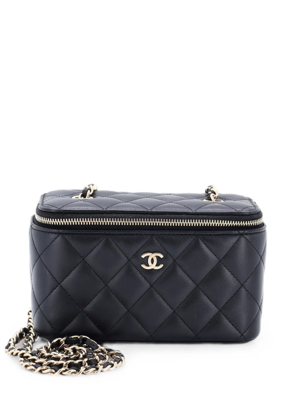 Classic Vanity Case with Chain Quilted Lambskin Small clutch bag