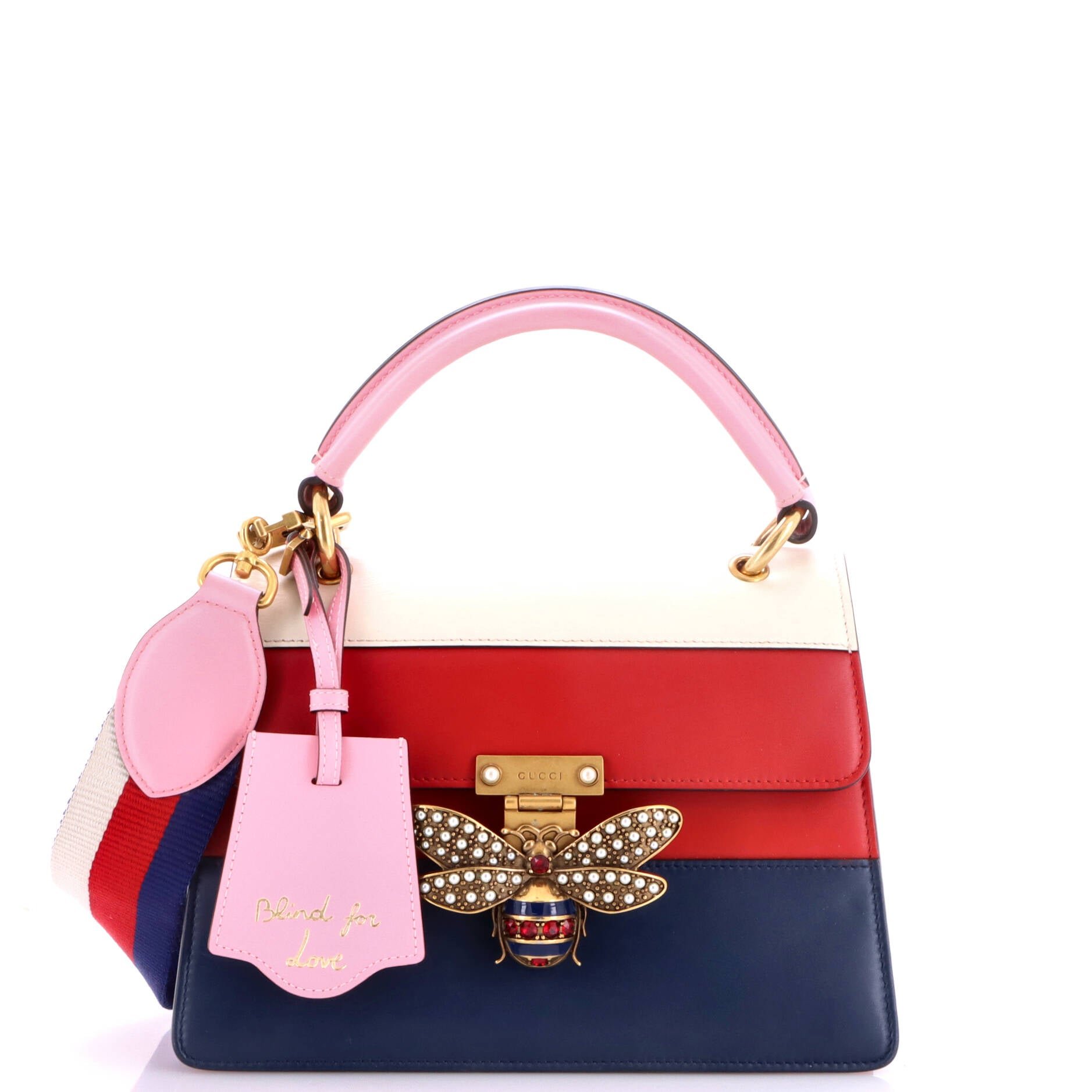 Queen Margaret Top Handle Bag Colorblock Leather Small