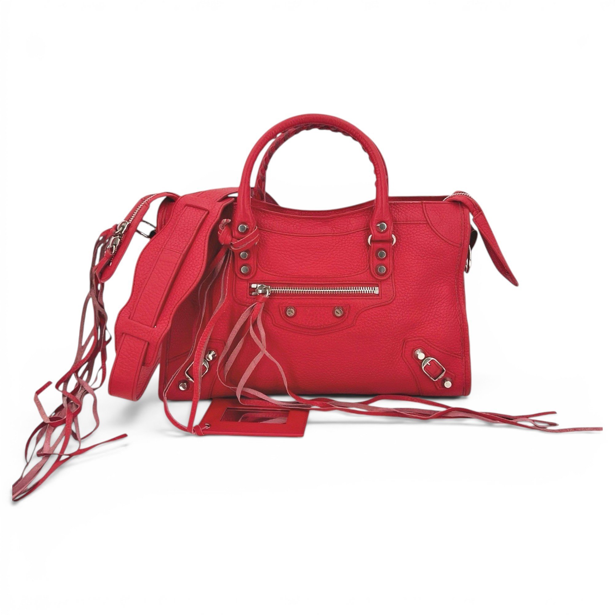 City leather handbag