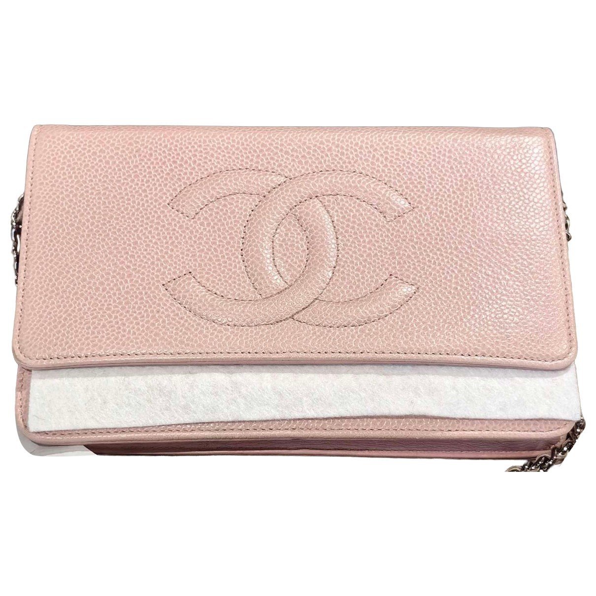 Wallet On Chain Double C leather crossbody bag