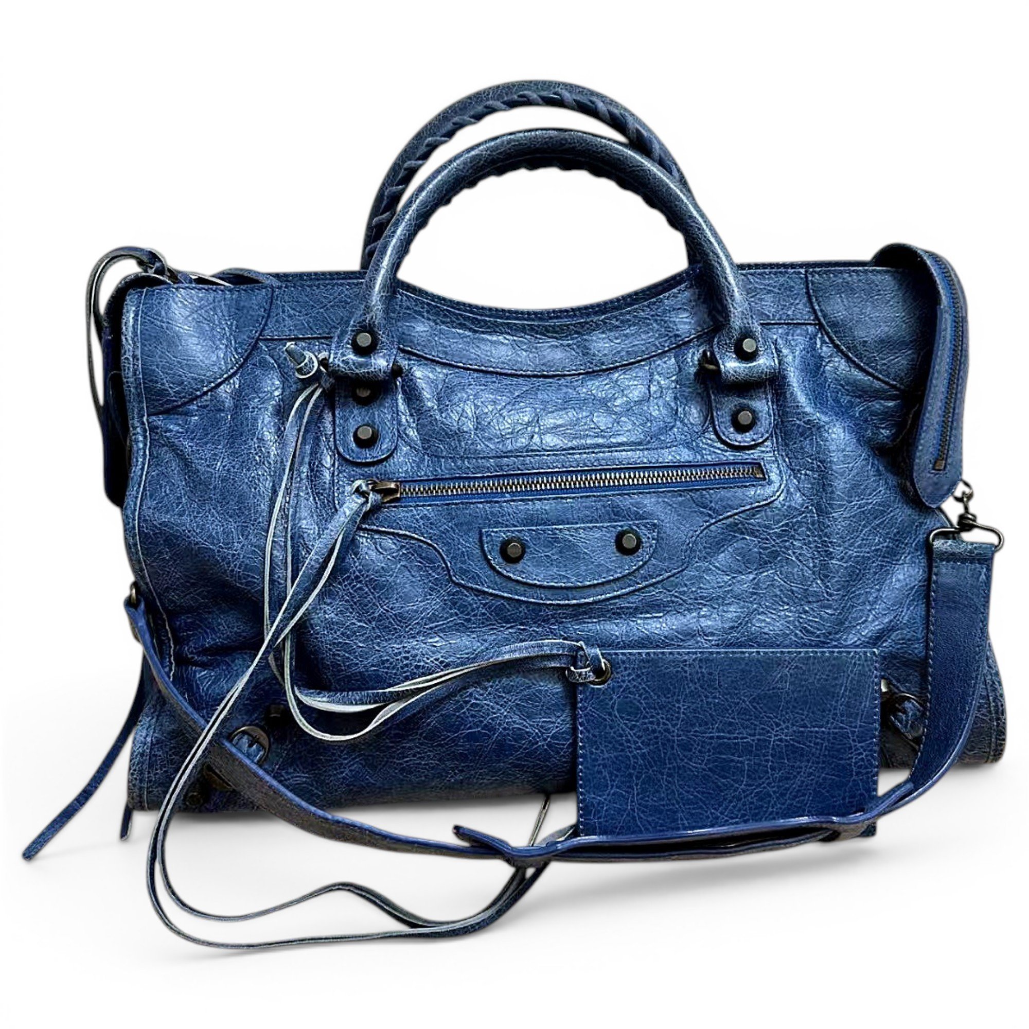 City leather handbag