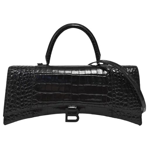 Hourglass leather handbag