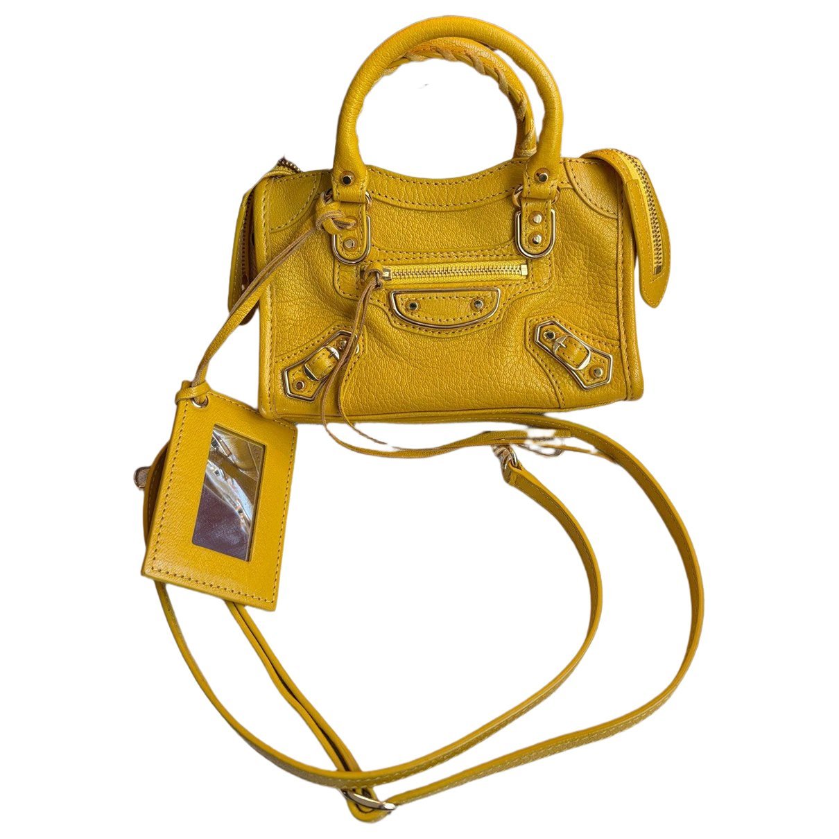 City leather handbag