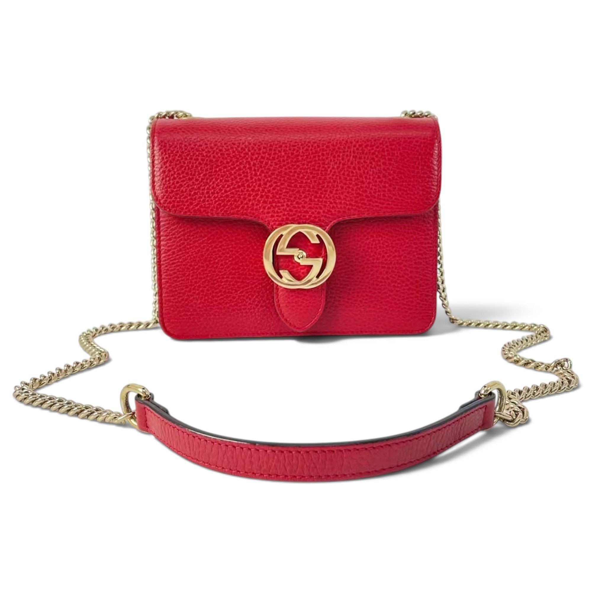 Interlocking leather handbag