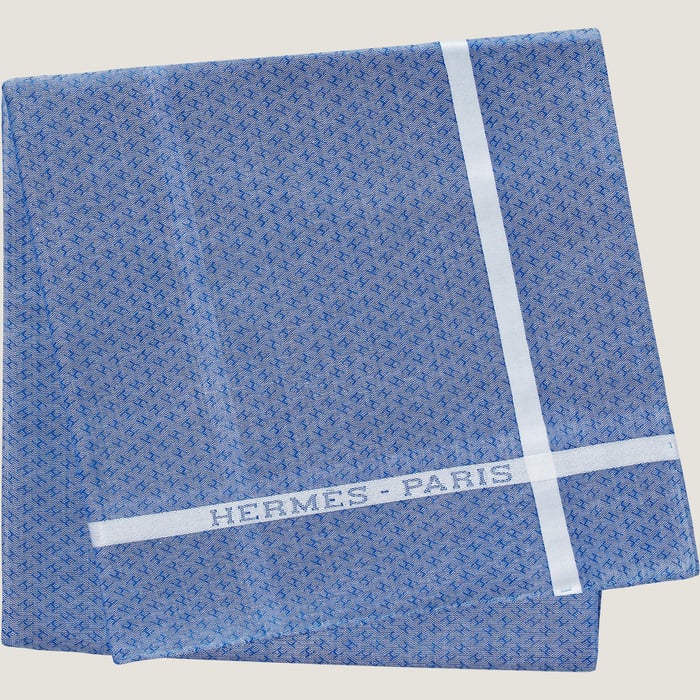 Bleu Jacquard d'H Handkerchief