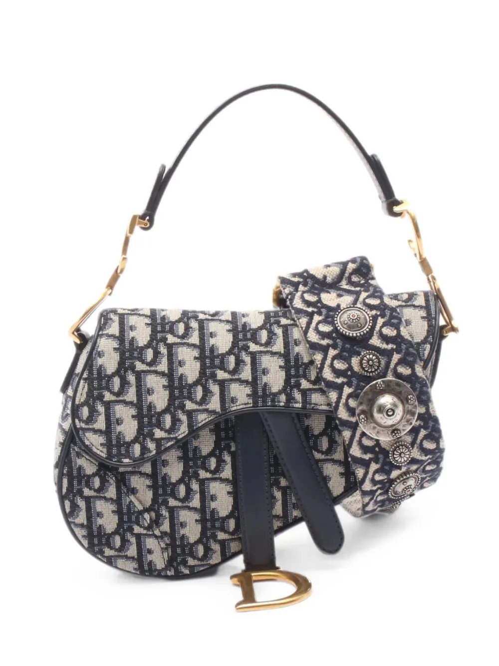 Dior 2010s mini Saddle Oblique logo-pattern shoulder bag