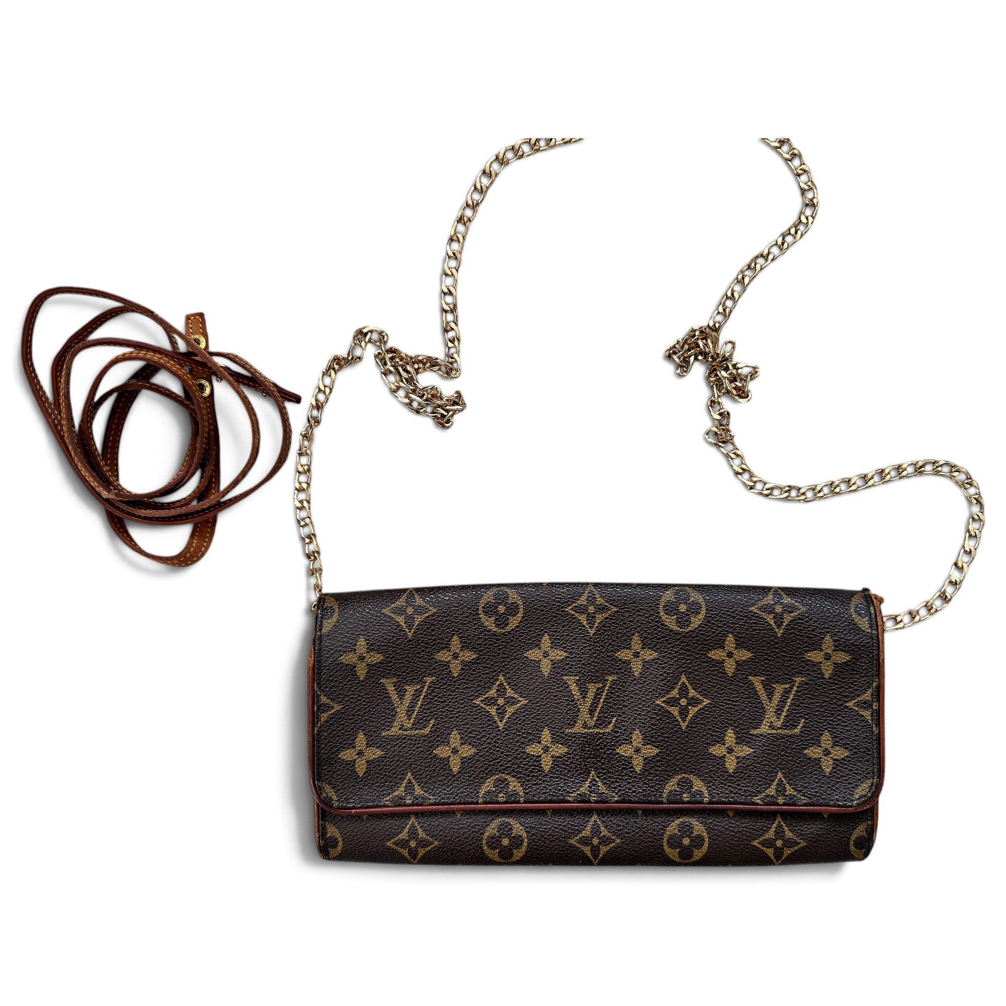 Twin leather crossbody bag