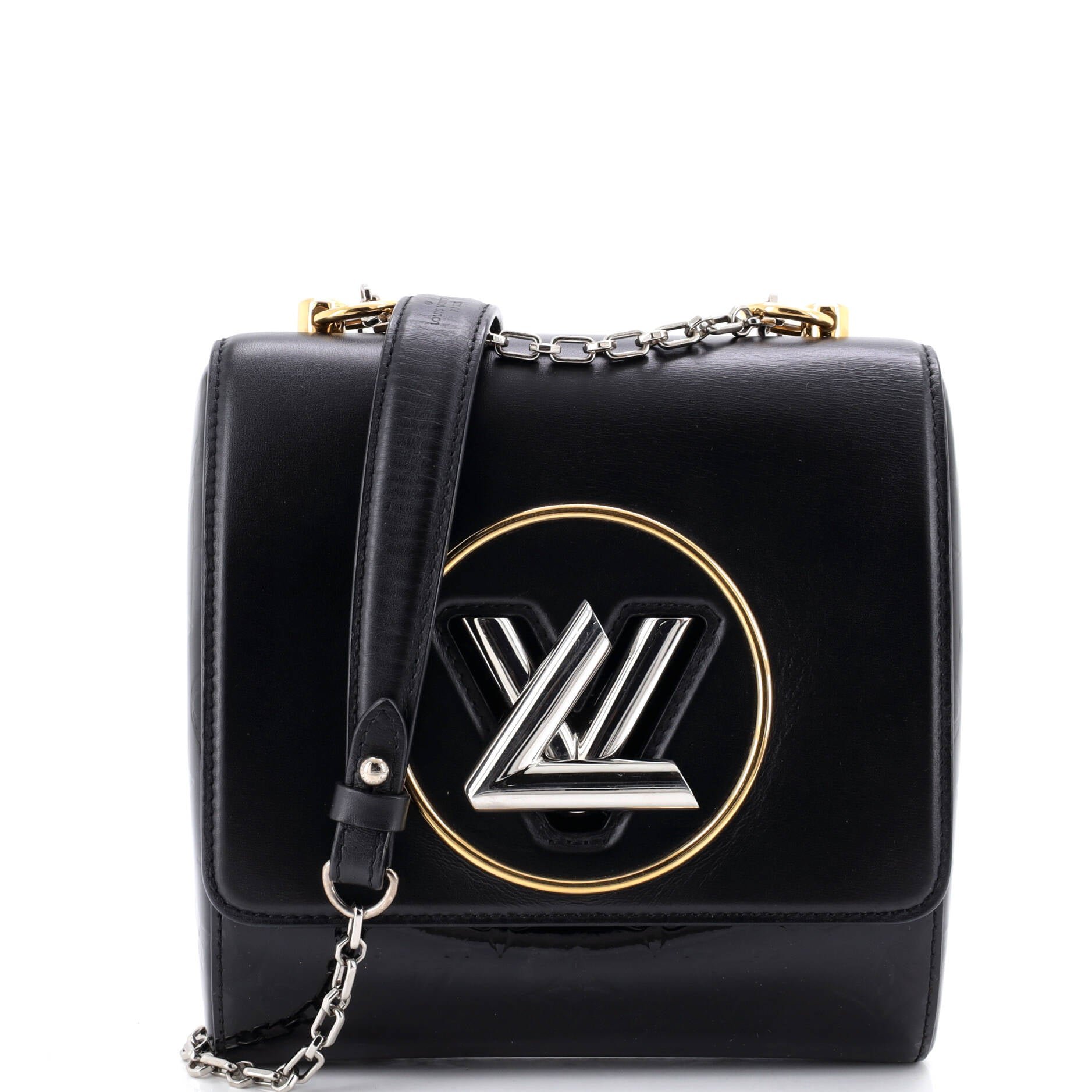 Pochette Twist Handbag Leather with Monogram Vernis