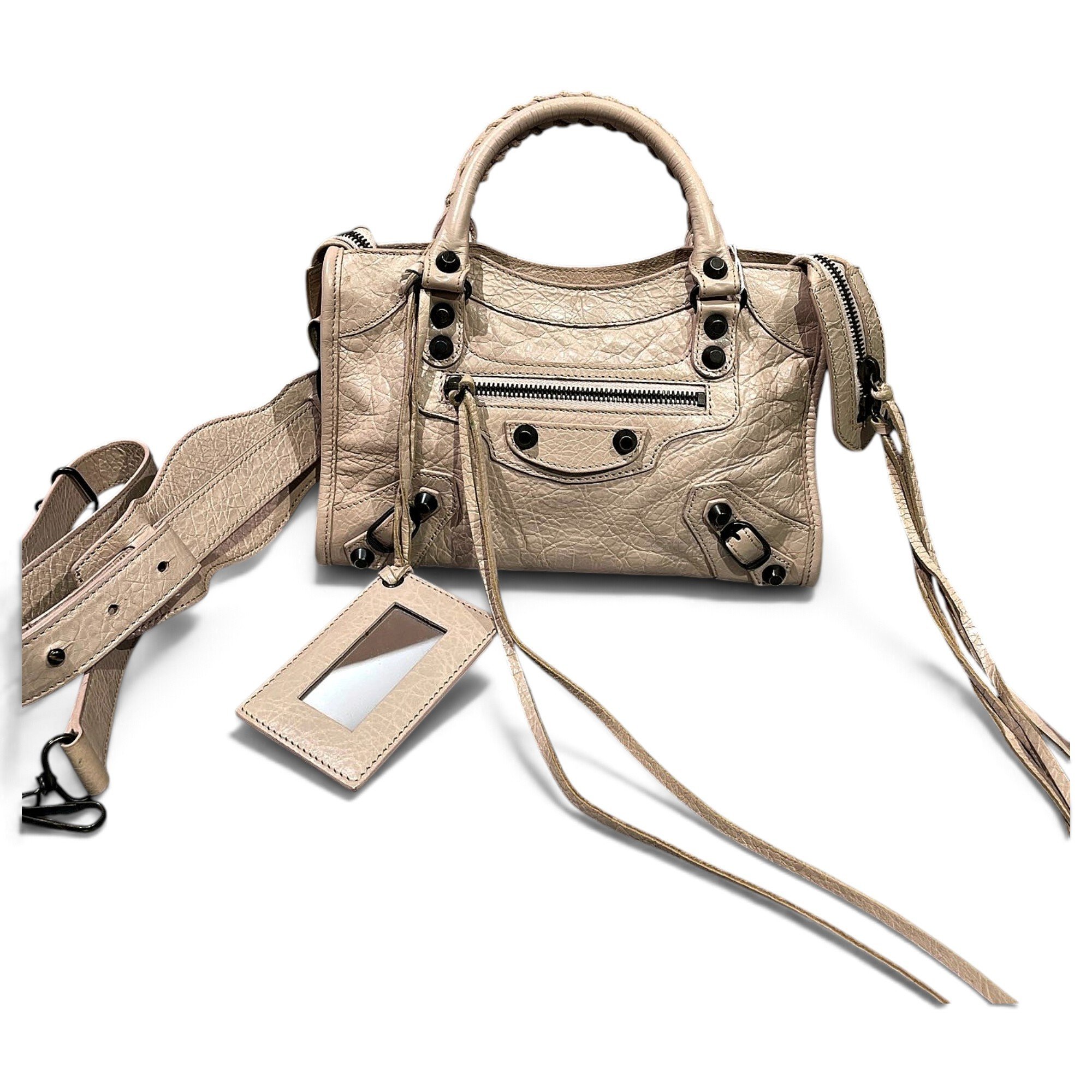City leather handbag
