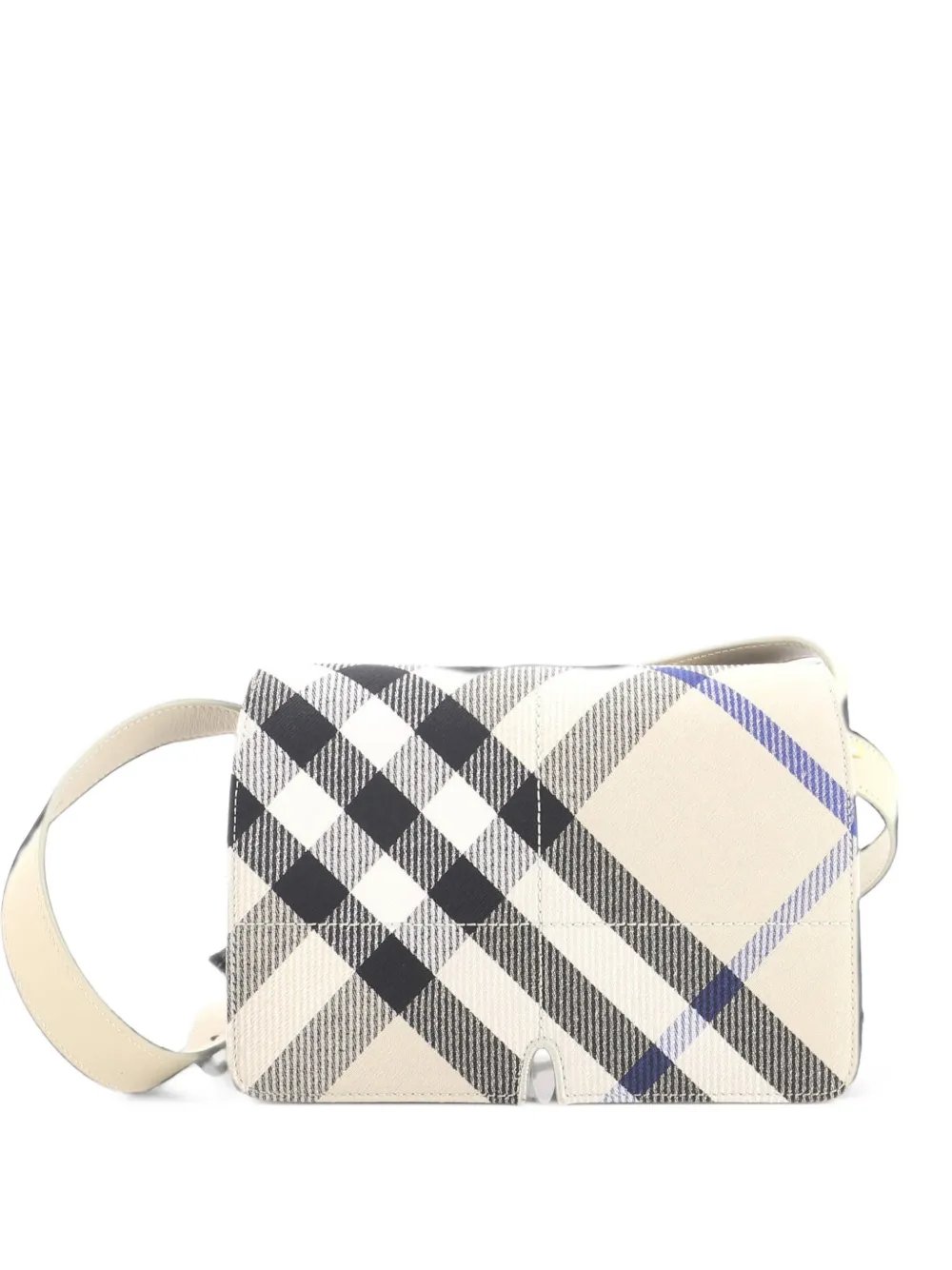 Snip Shoulder Bag Check Jacquard with Leather crossbody bag
