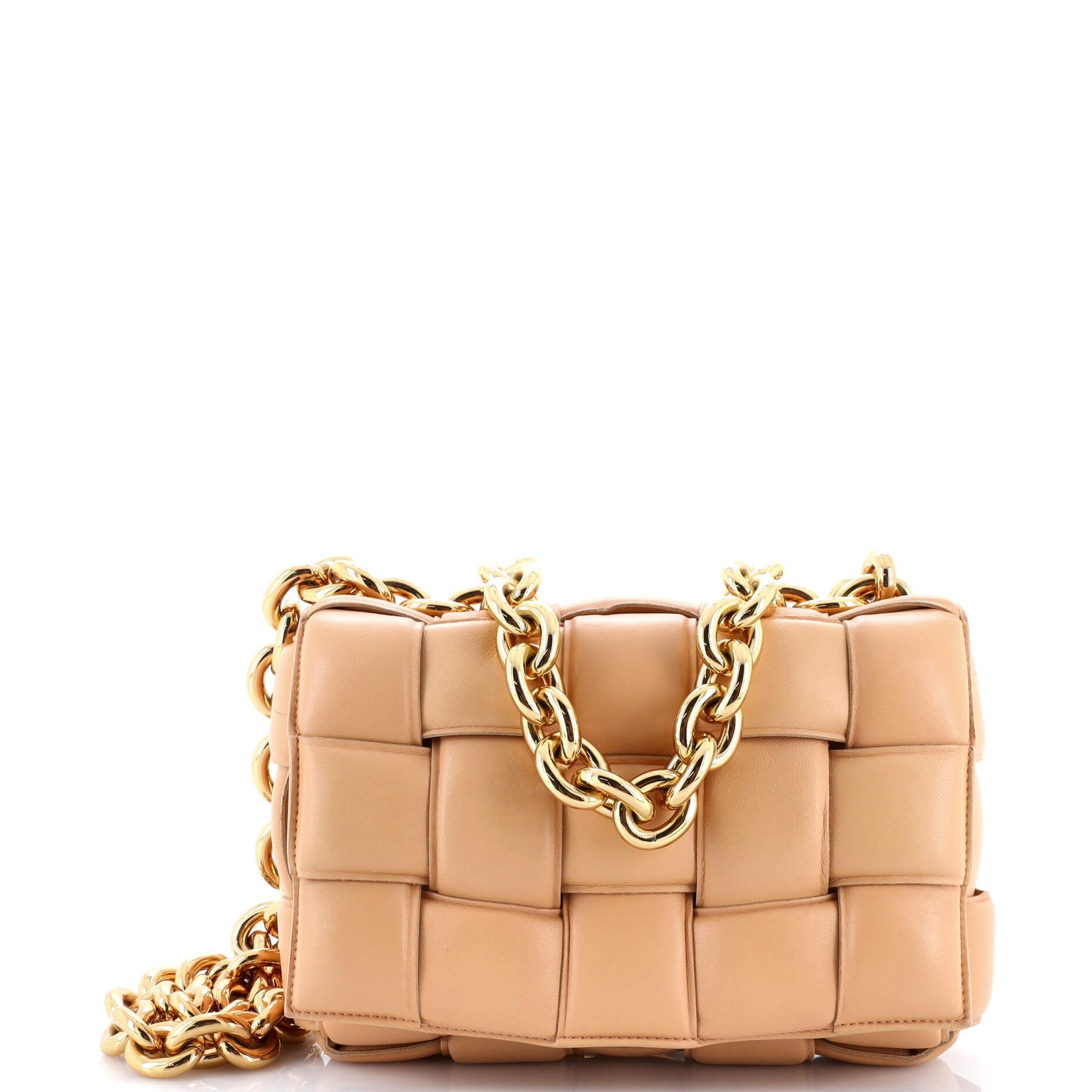 Bottega Veneta Cassette Chain Crossbody Bag Padded Maxi Intrecciato Leather