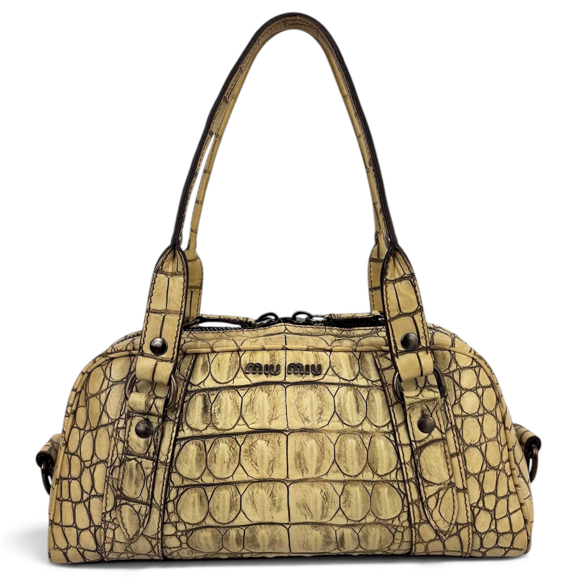Miu Miu Vitello leather bowling bag