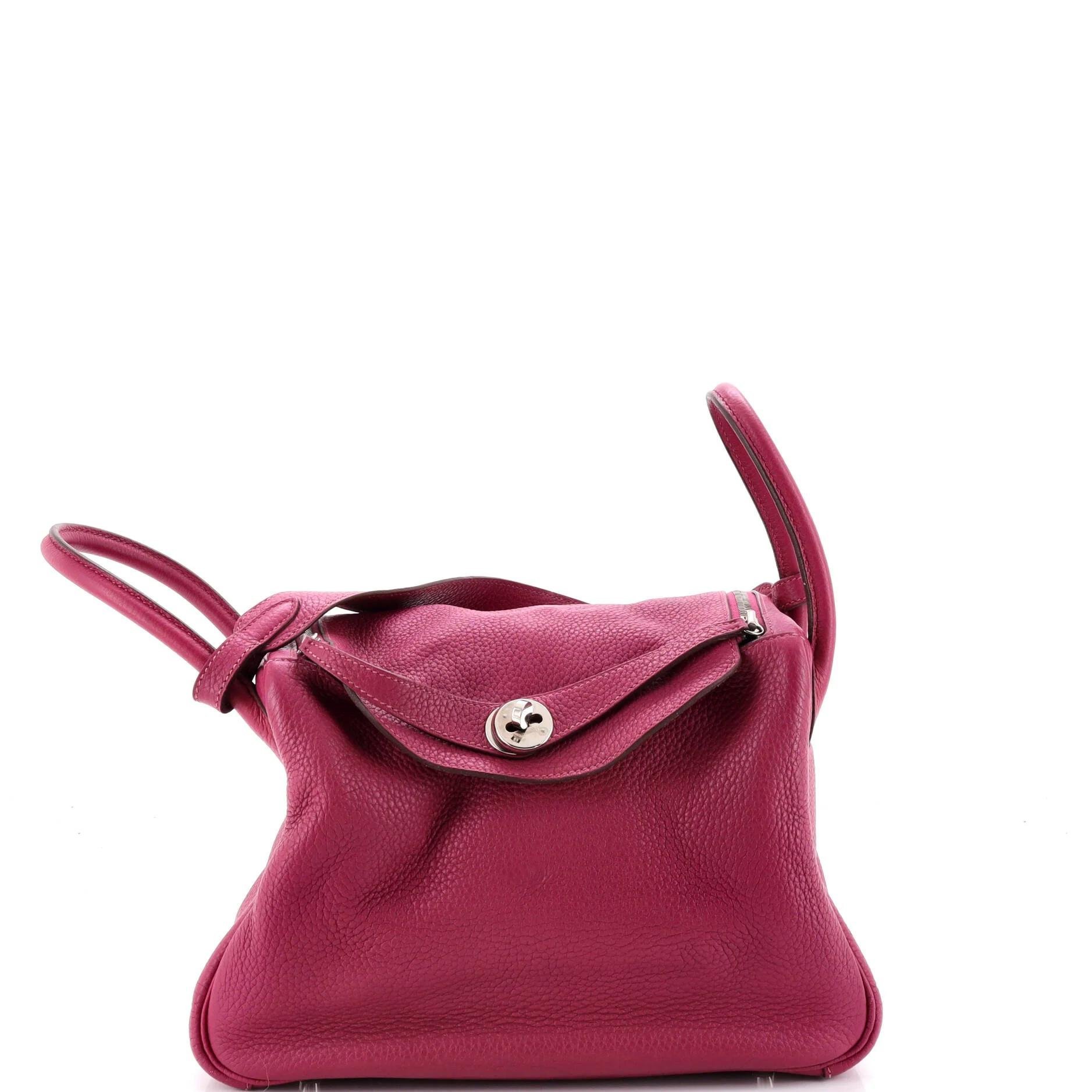 Hermes Lindy Handbag Pink Clemence Leather 2011