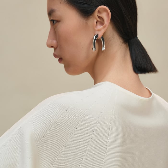 Blanc Nacre "Palefroi Remix" Short-sleeve Twillaine Long Dress