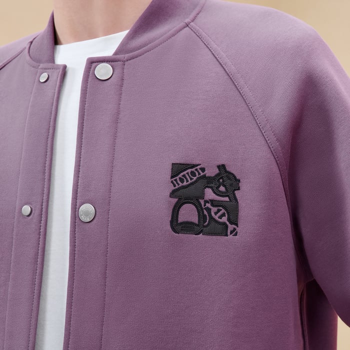Bruyère "Metallerie Au Carre" Varsity Jacket With Leather Detail
