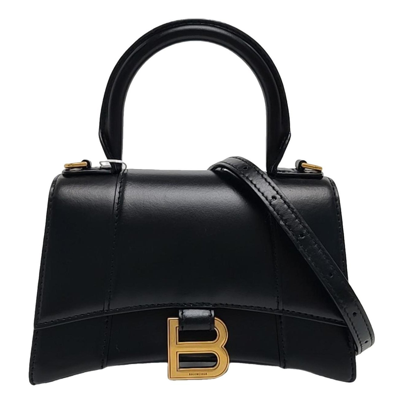 Hourglass leather handbag