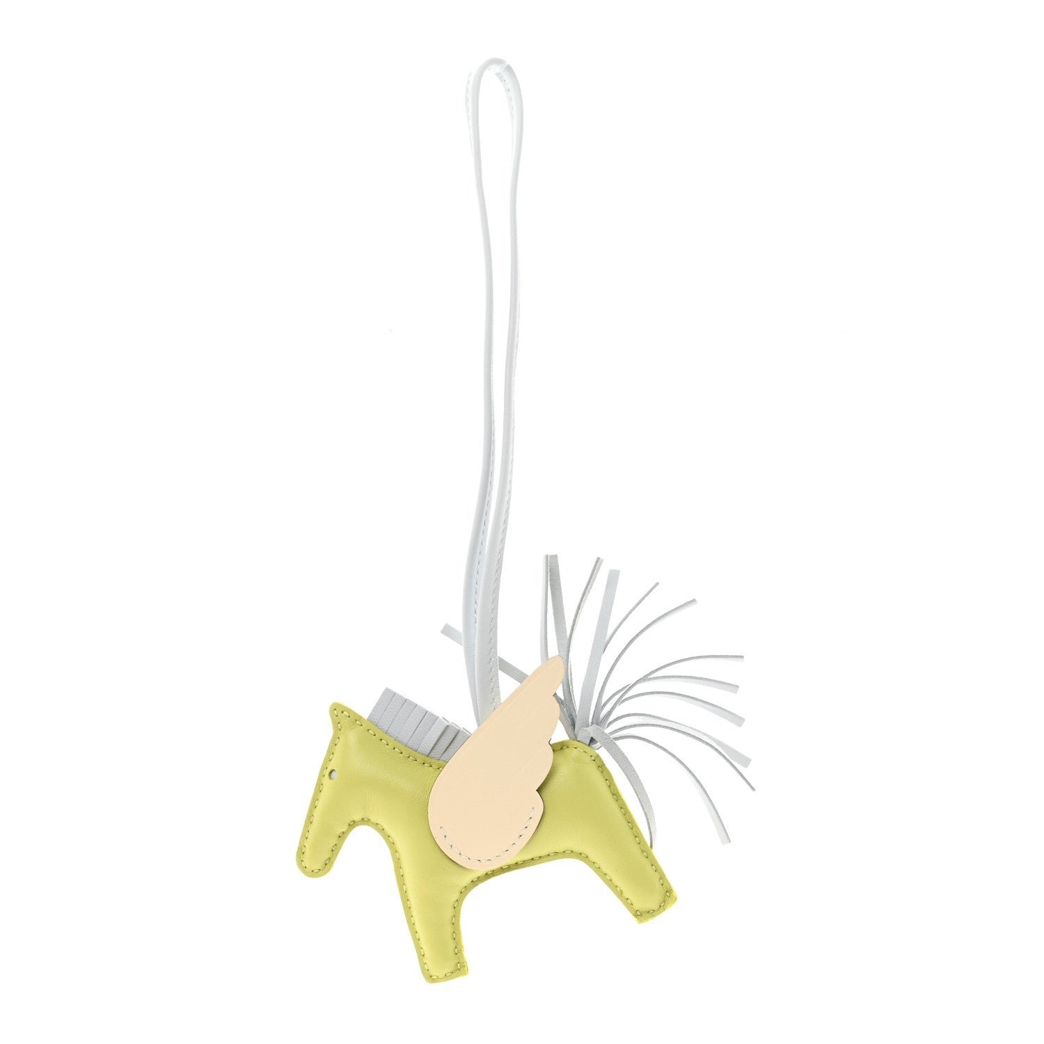 Hermes Milo Lambskin Grigri Rodeo Pegase Horse Bag Charm PM Jaune Bourgeon Bleu Brume Nata