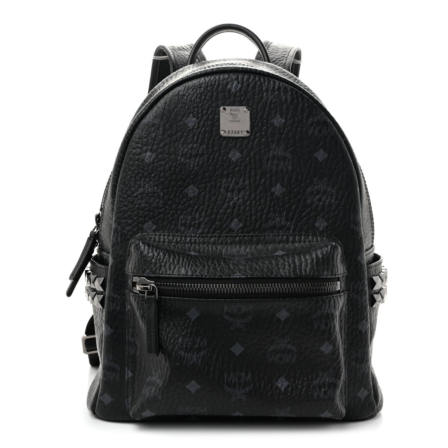 MCM Visetos Small Side Stud Stark Backpack Black