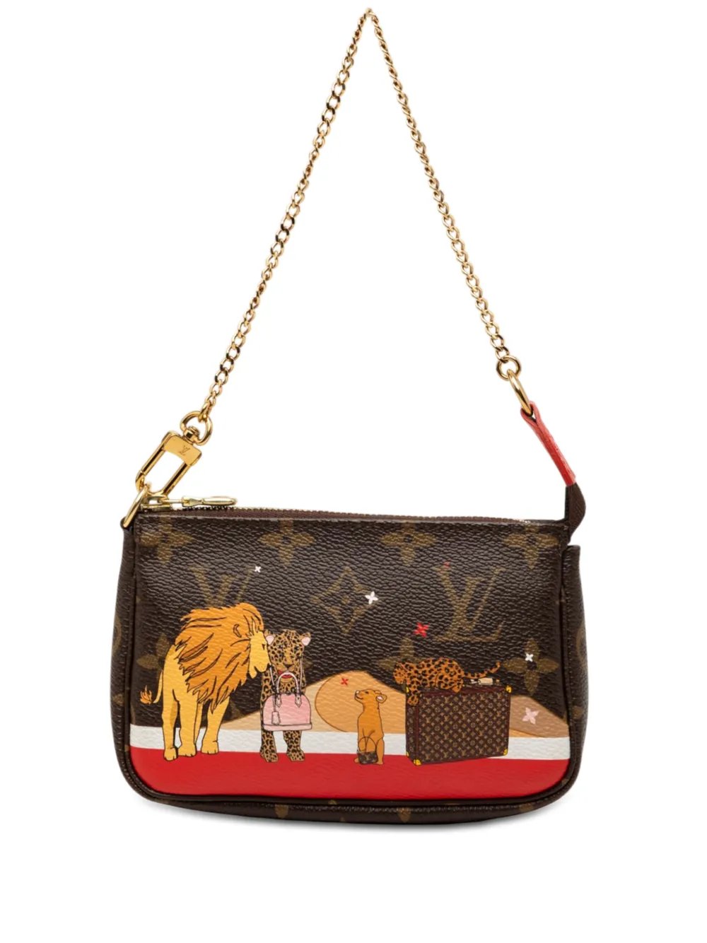 2018 Monogram Cats Christmas Animation Mini Pochette Accessories shoulder bag