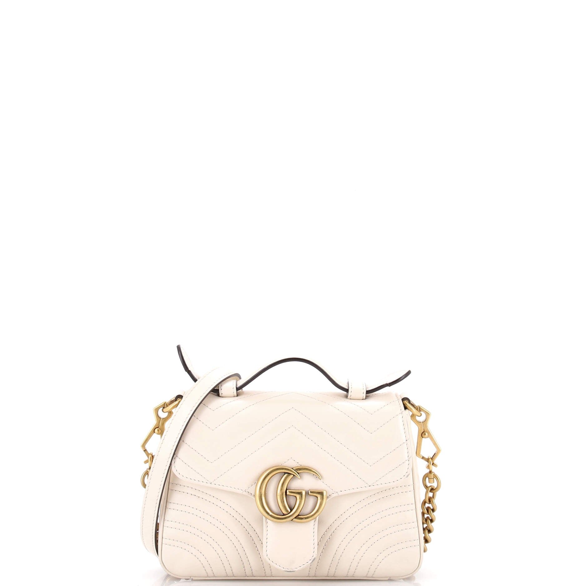 GG Marmont Top Handle Flap Bag Matelasse Leather Mini