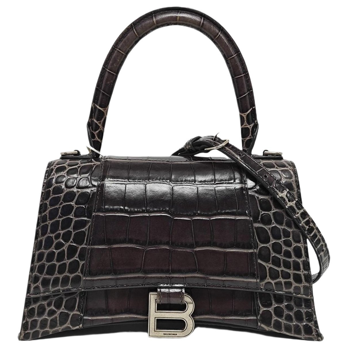 Hourglass leather handbag
