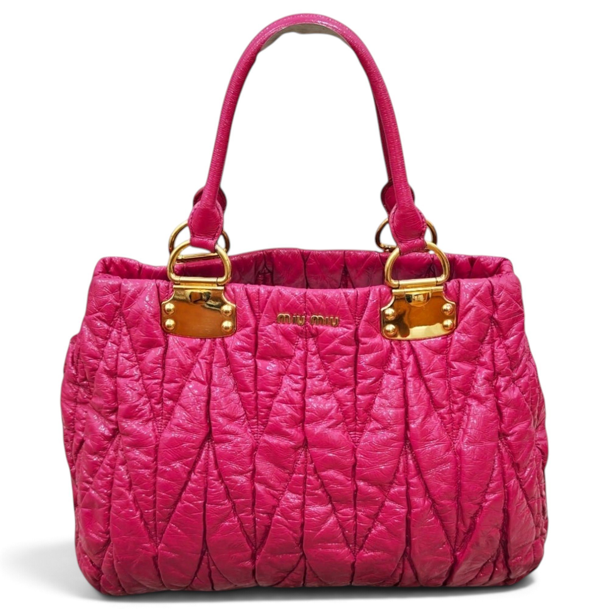 Miu Miu Matelassé patent leather handbag
