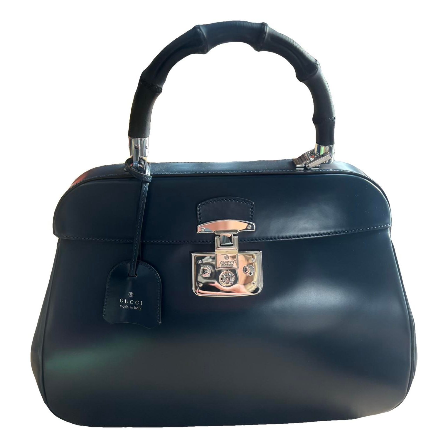 Convertible Bamboo Top Handle leather handbag