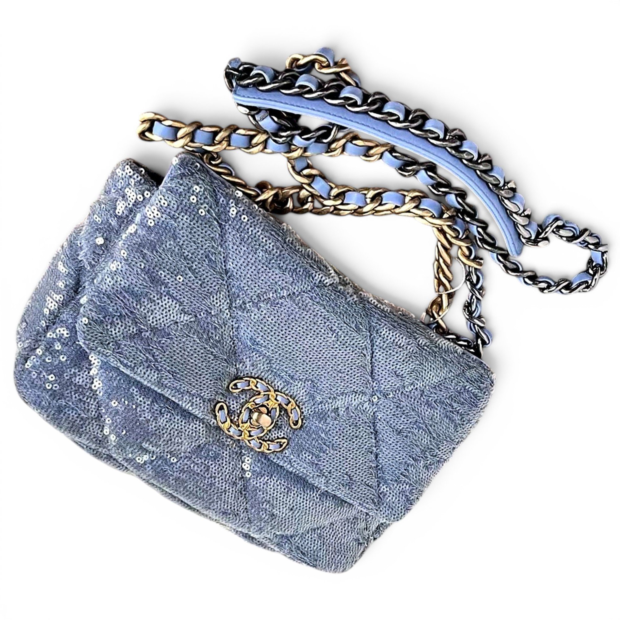 Chanel 19 glitter handbag