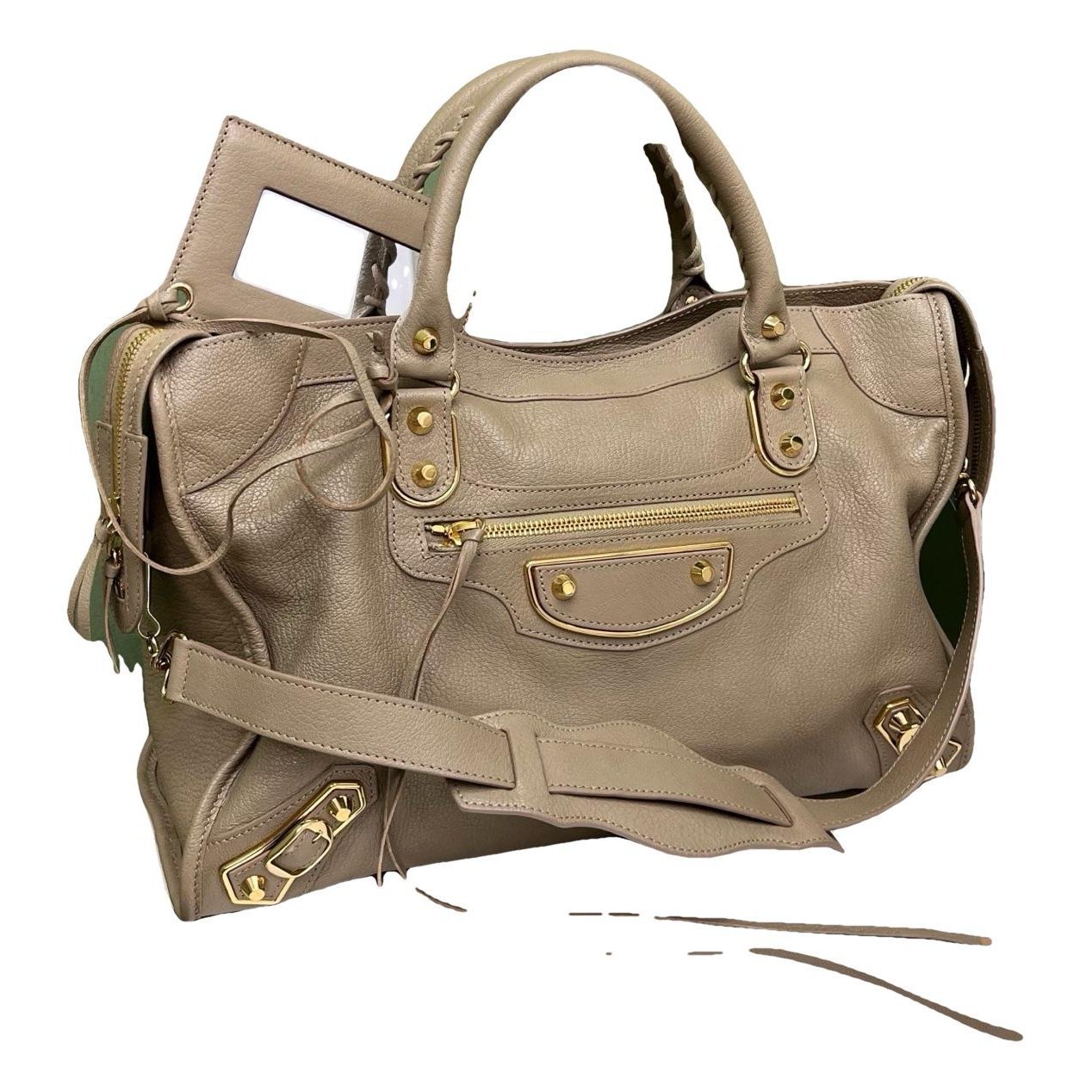 City leather handbag