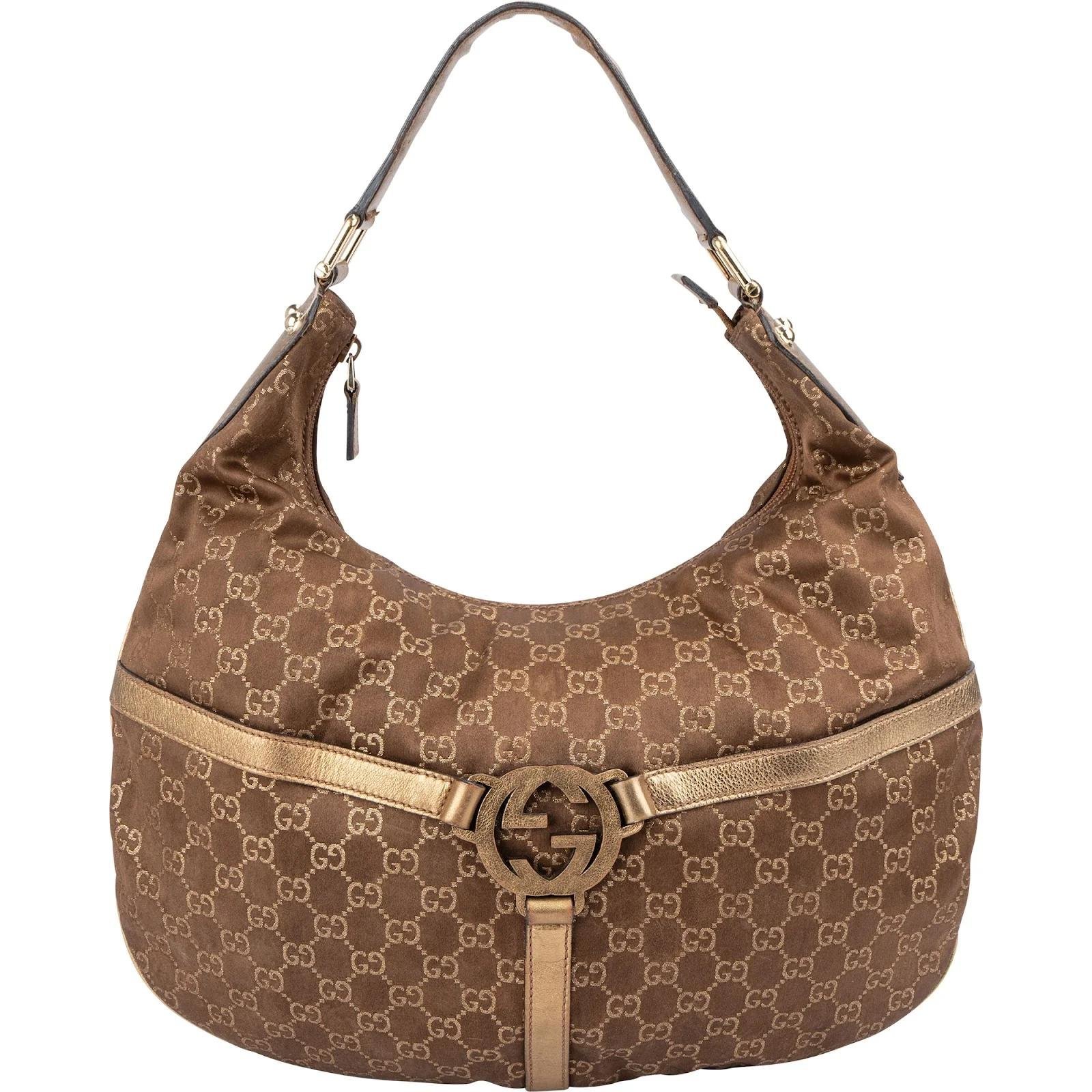 Interlocking leather handbag