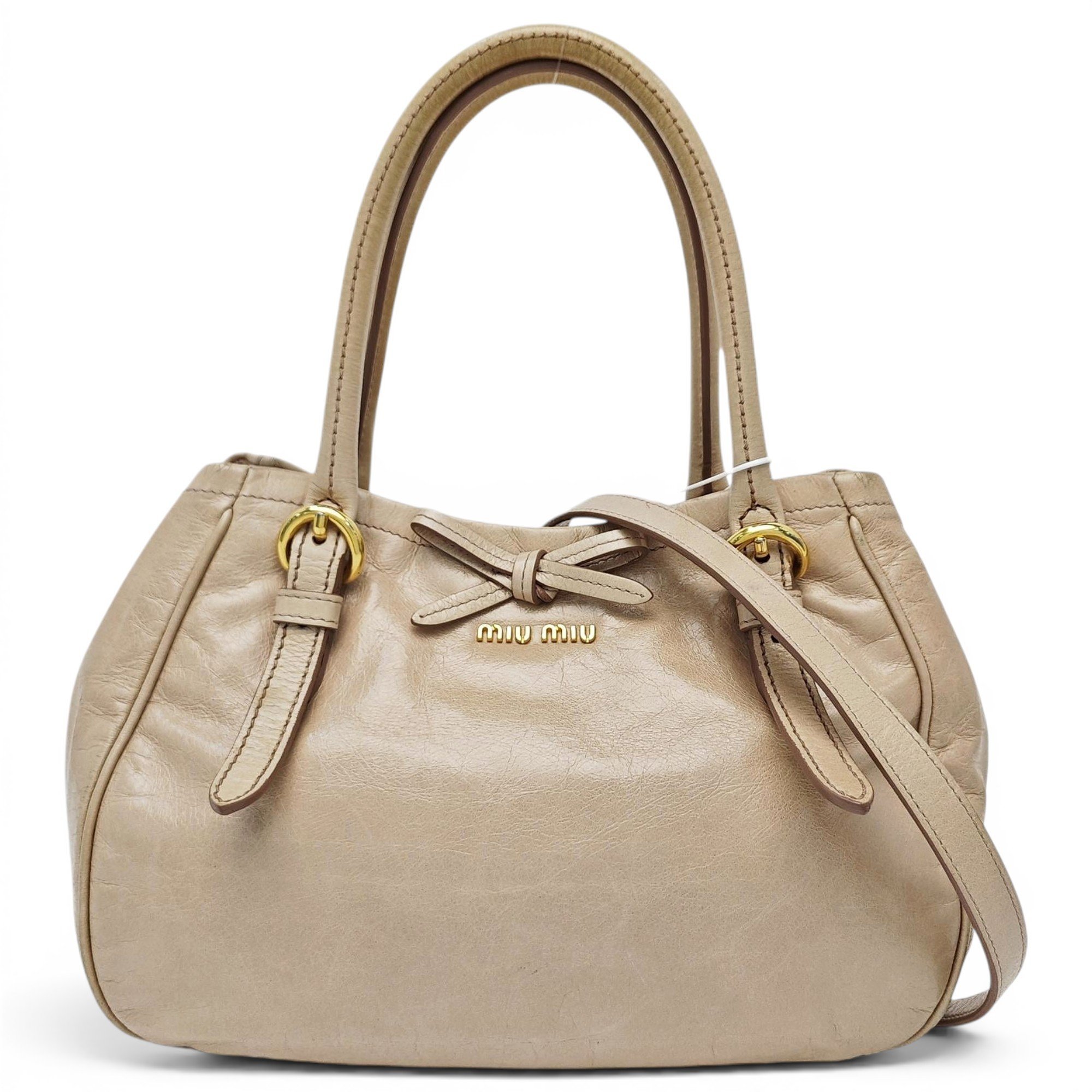 Bow bag leather handbag