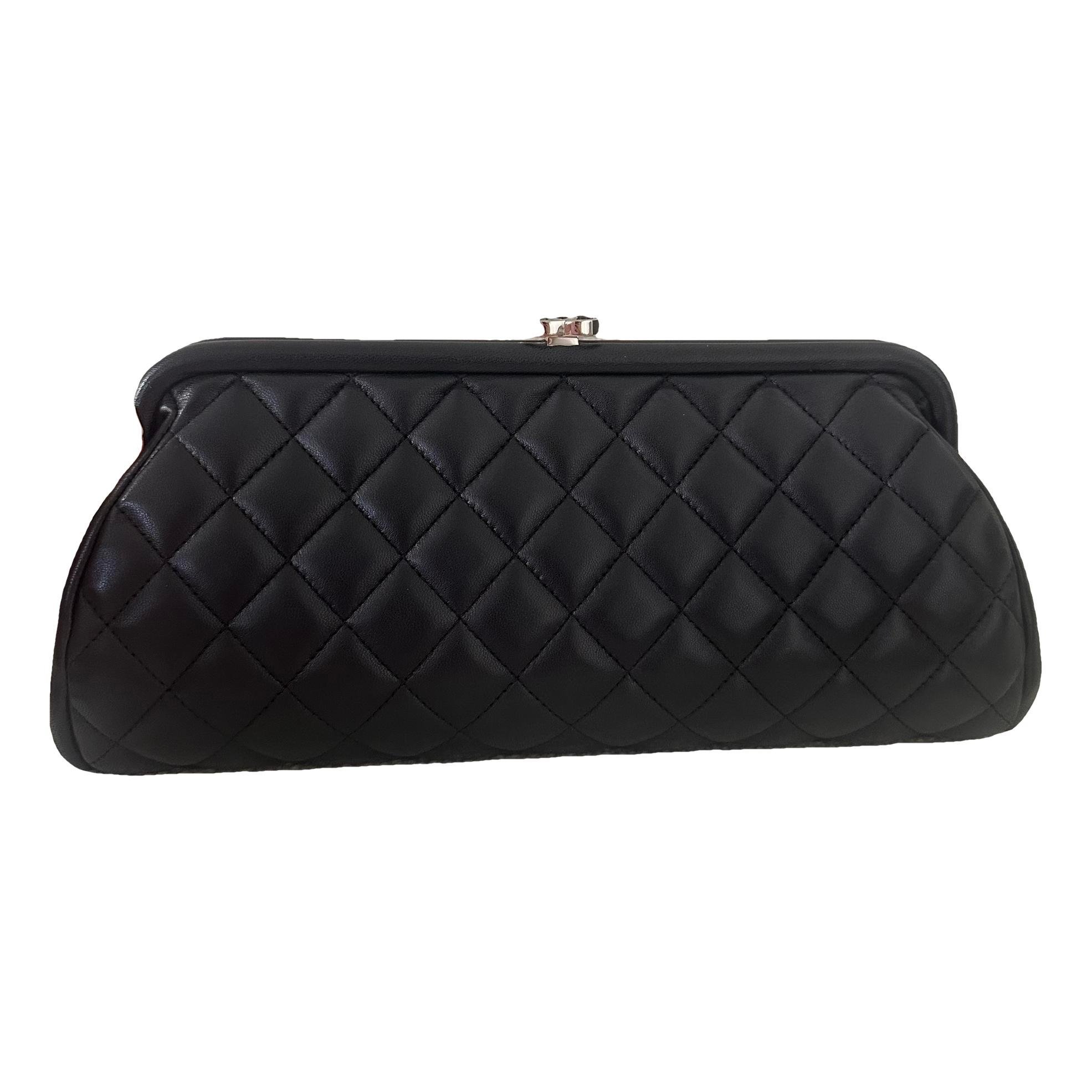 Leather clutch bag
