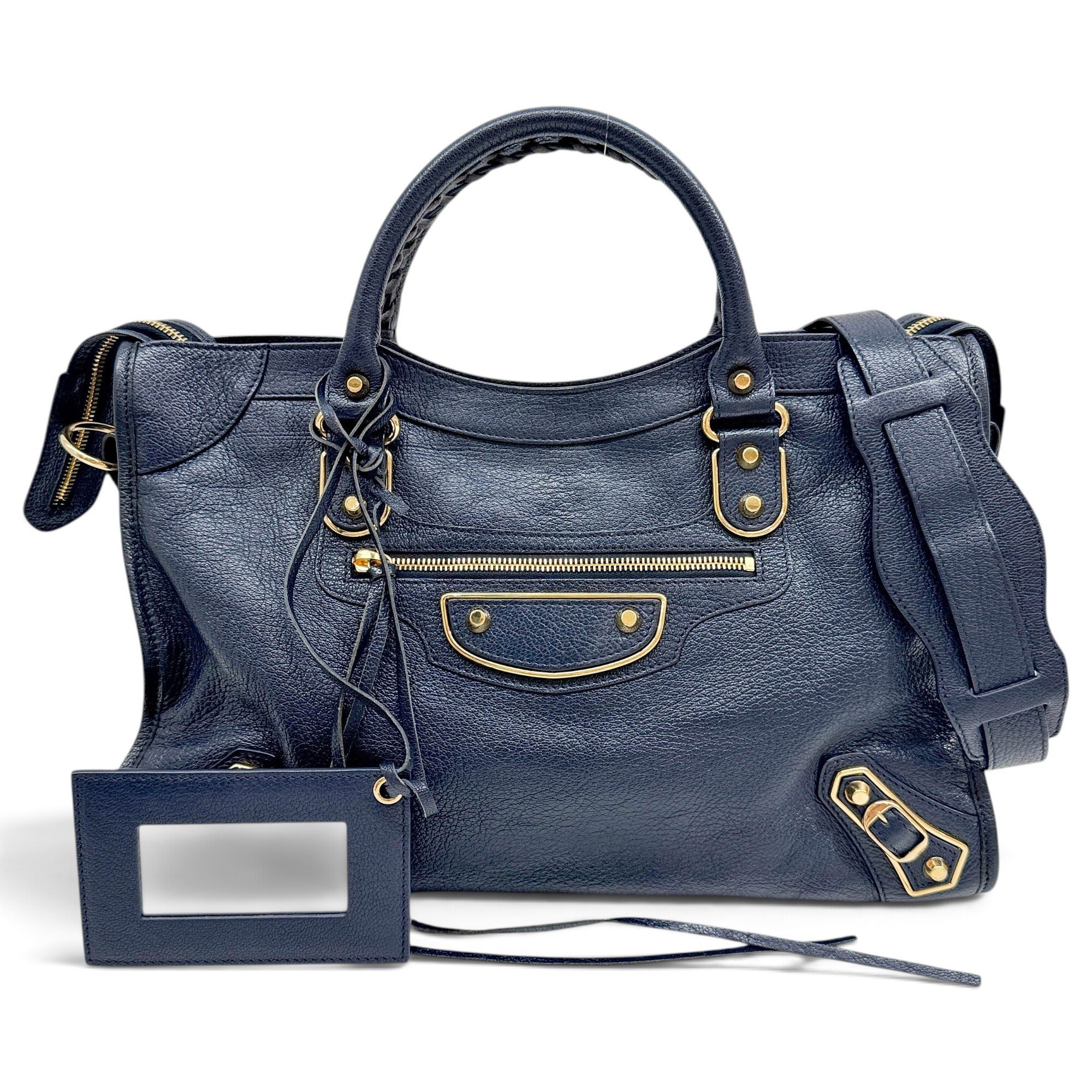 City leather handbag