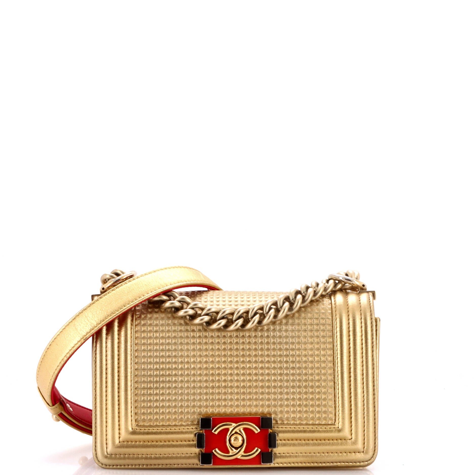 Chanel Boy Flap Bag Cube Embossed Lambskin Small