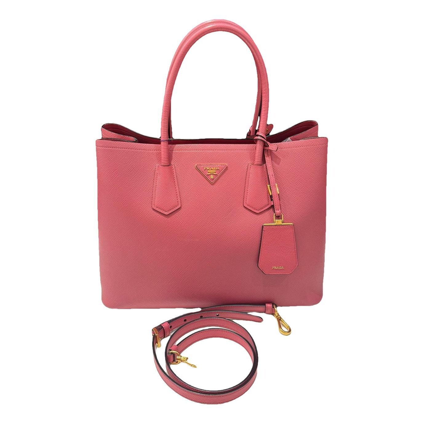 Double leather handbag