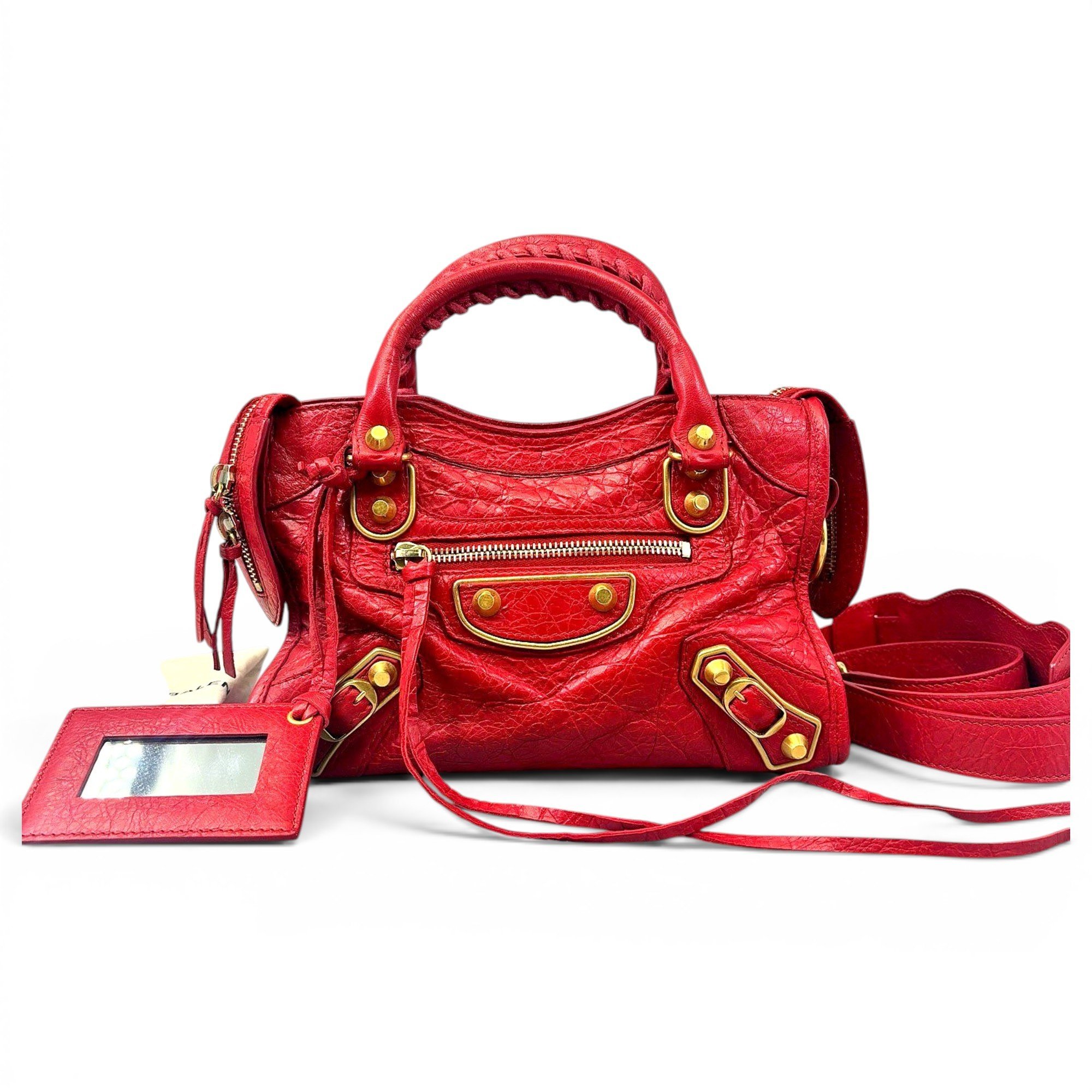 City leather handbag