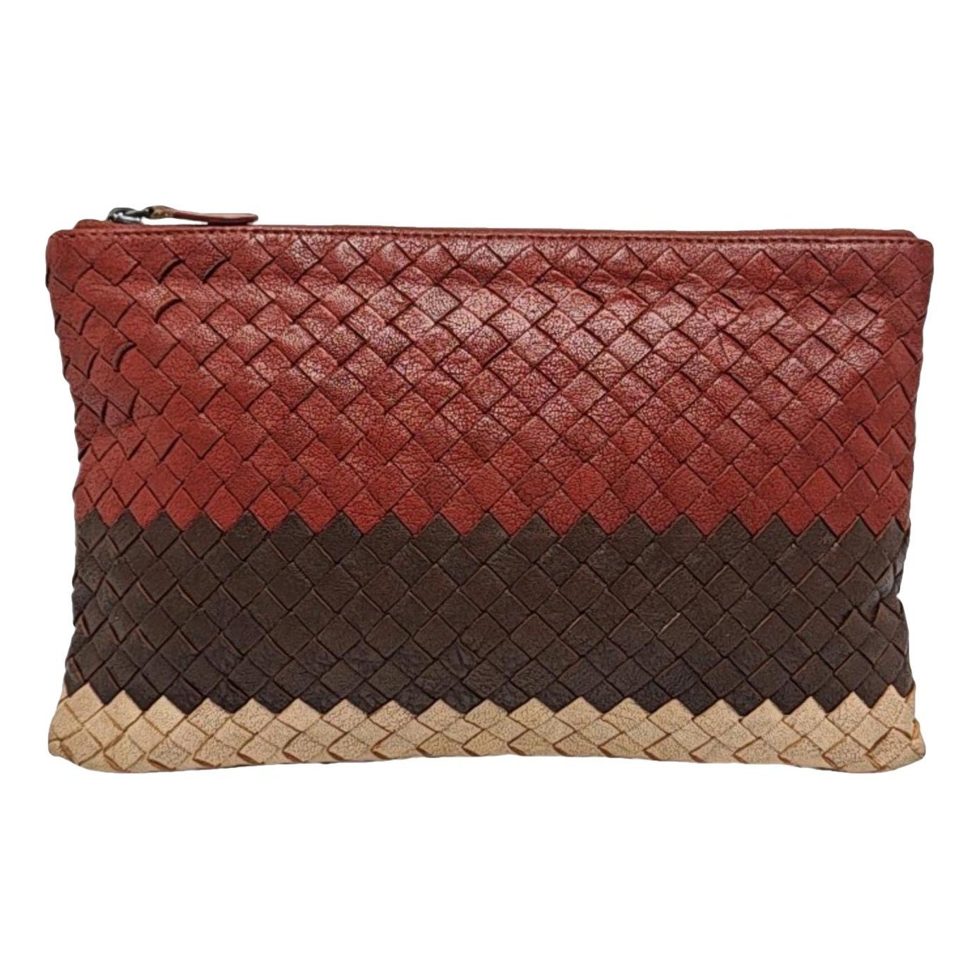Snap leather clutch bag