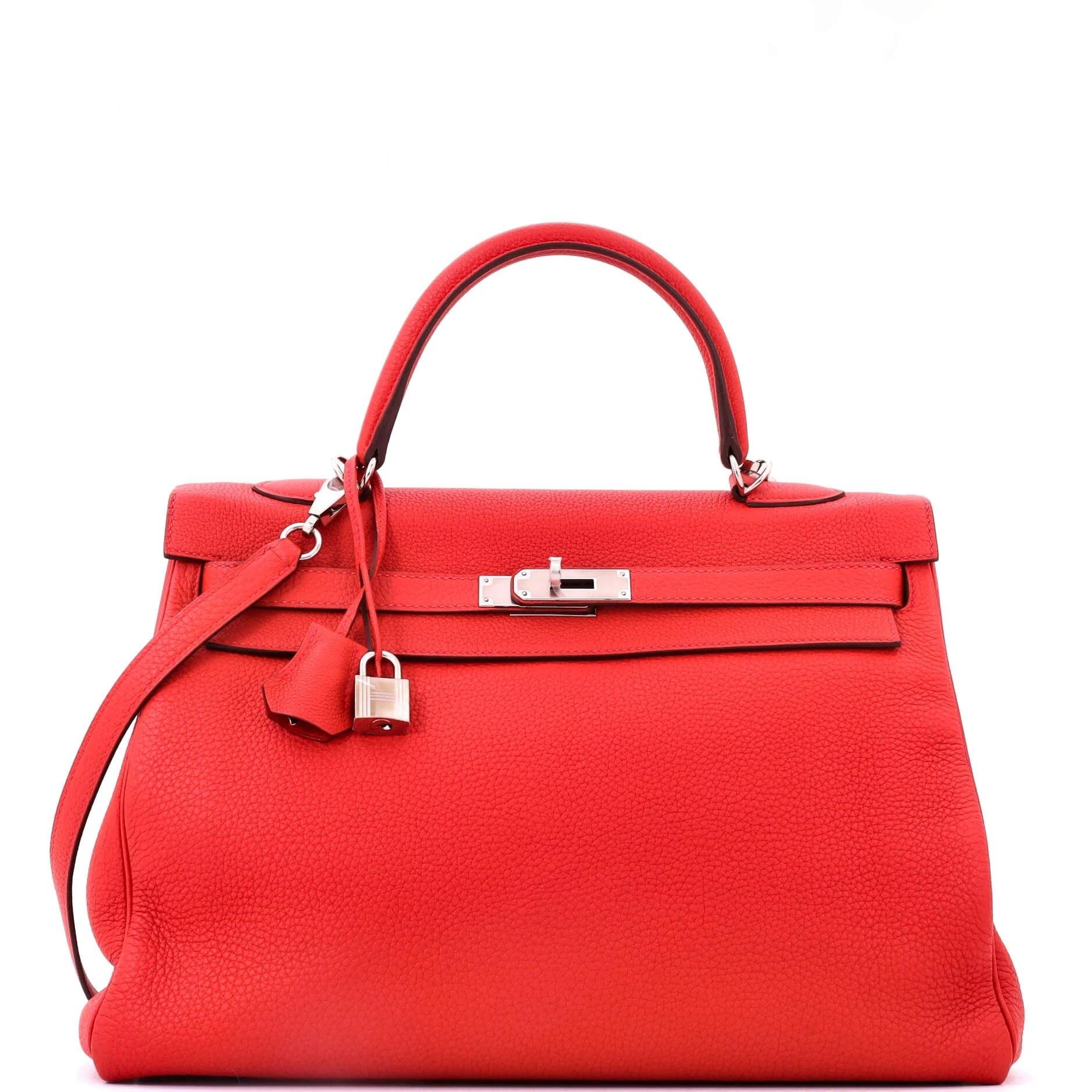 Hermes Kelly 35 Handbag Geranium Togo Leather 2016