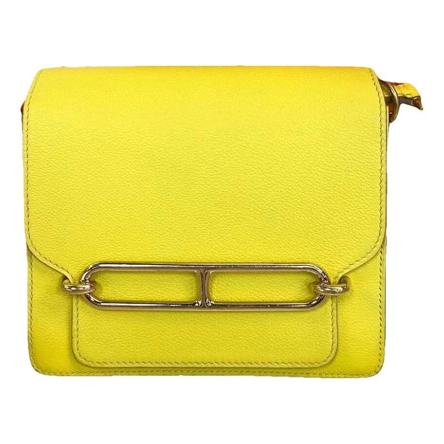 Hermes Roulis Handbag Lime Evercolor Leather