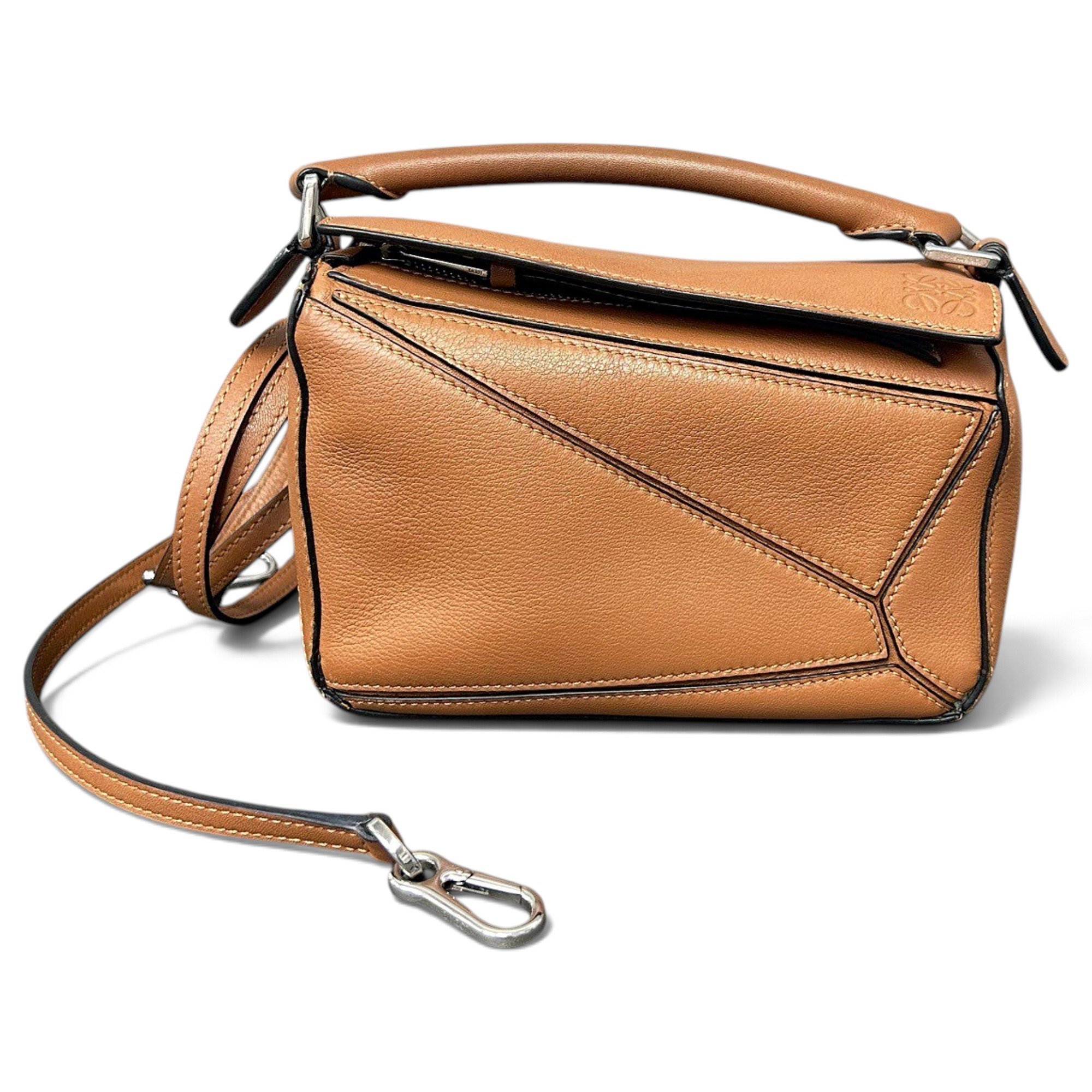 Puzzle leather handbag