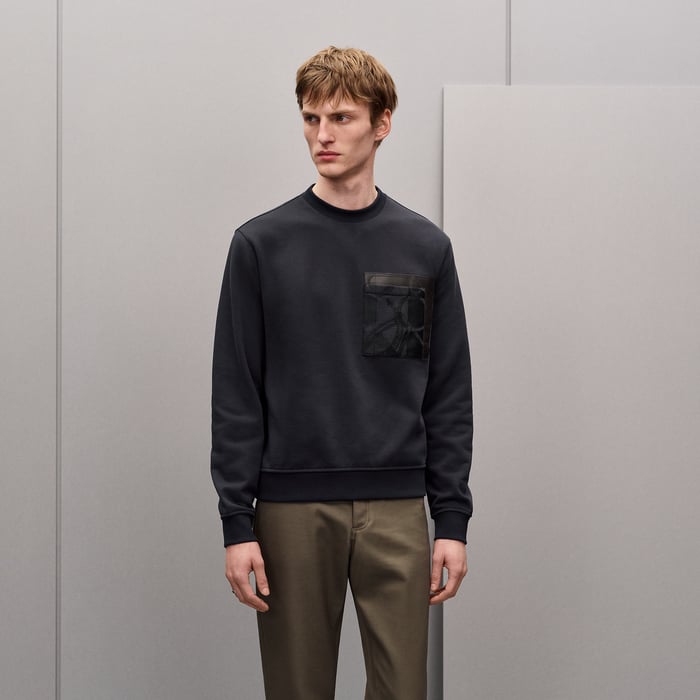 Bleu Nuit "Eperon d'Or En Perspective" Crewneck Sweater
