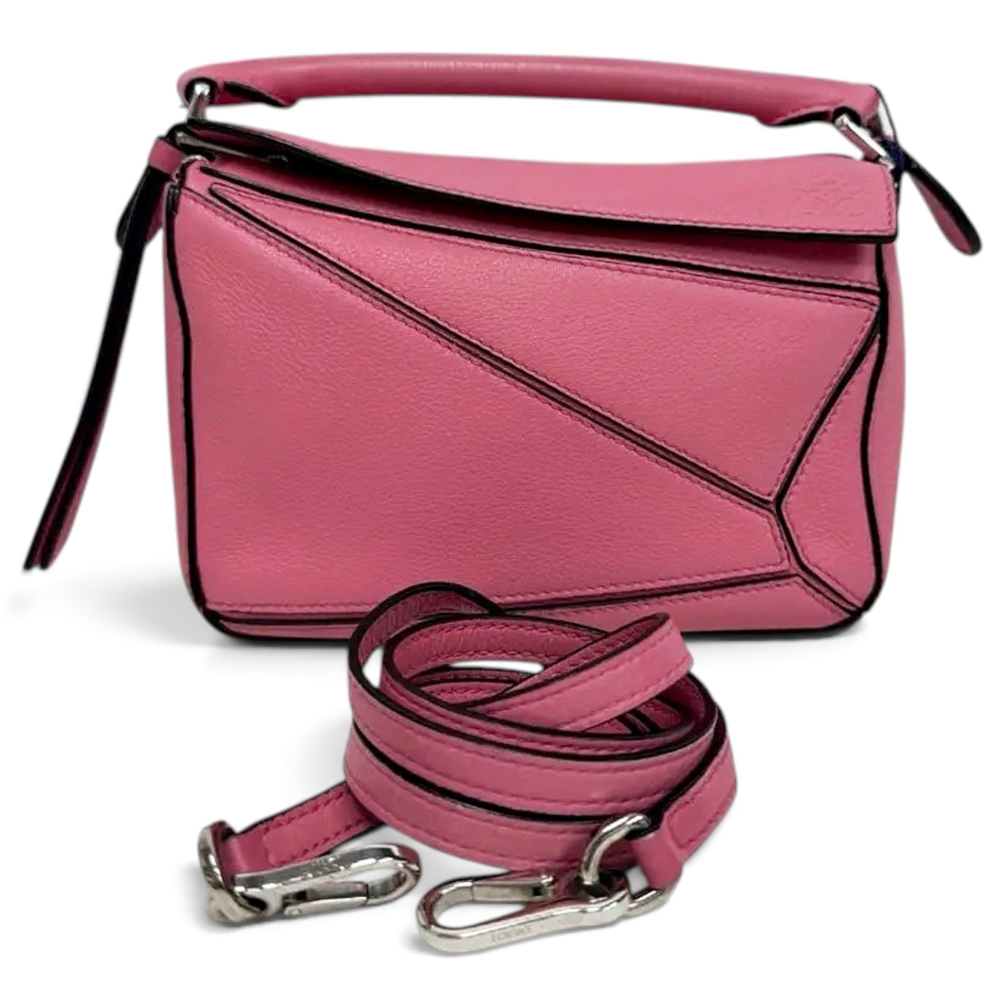 Puzzle leather handbag