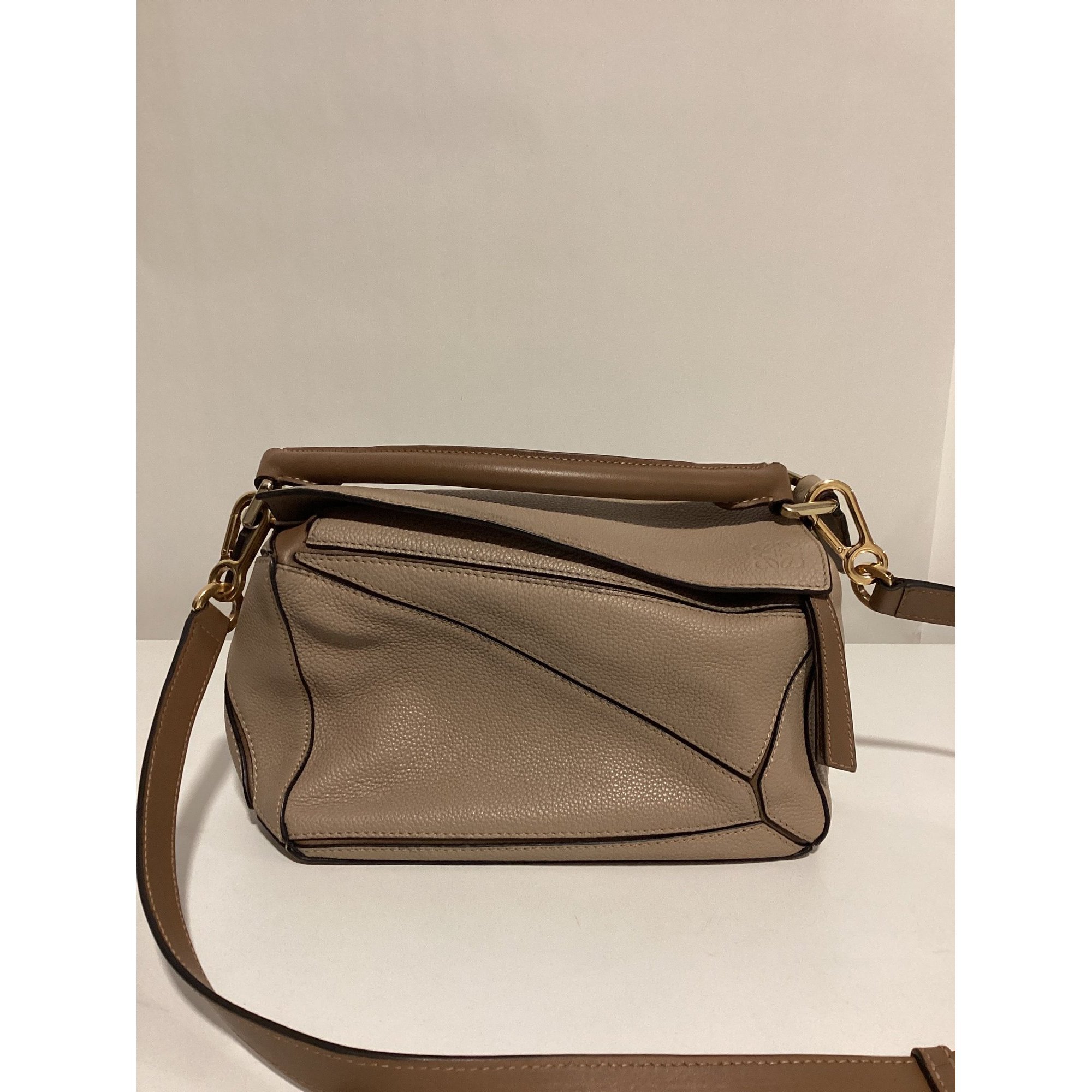 Puzzle leather handbag