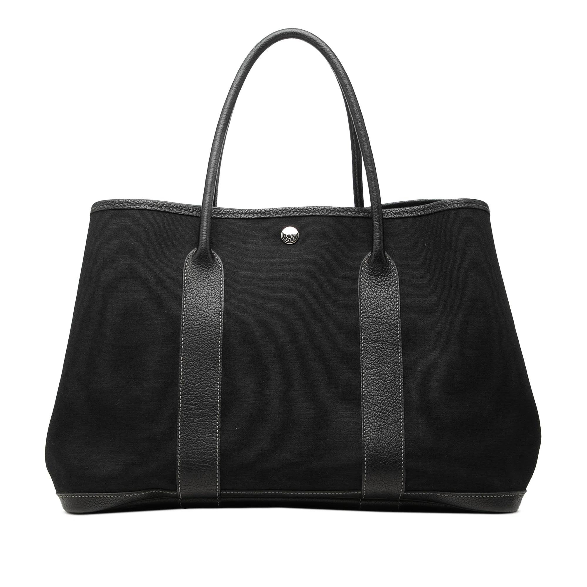 Hermes Garden Party 36 Handbag Black Negonda Leather