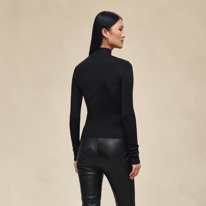 Noir Cashmere Long-sleeve Sweater