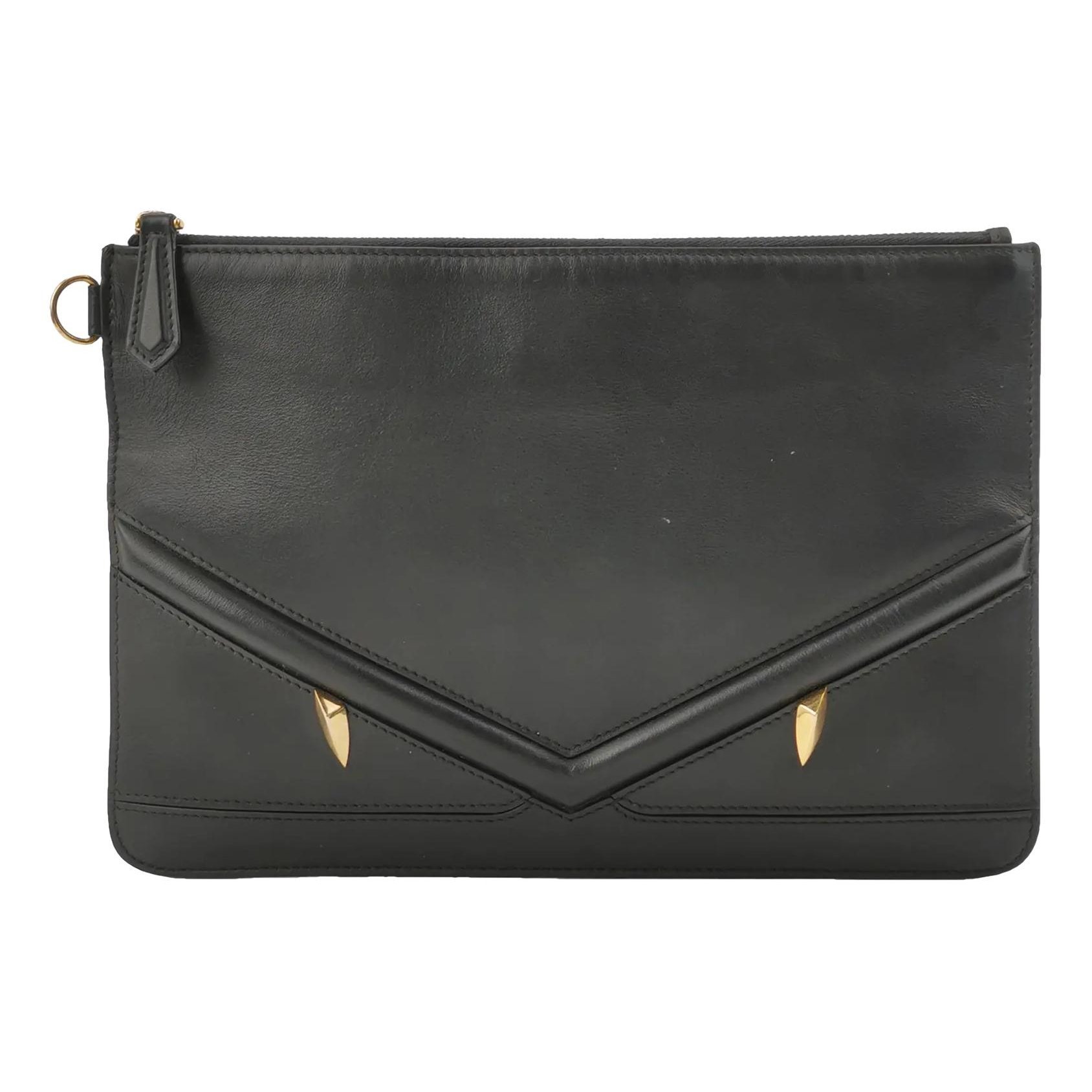 Leather clutch bag
