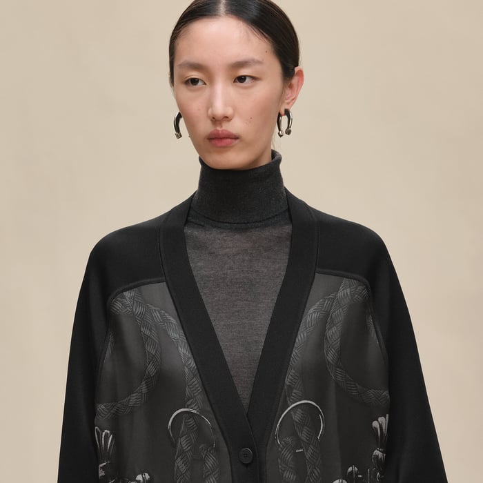 Gris Charbon "Palefroi Remix" Long-sleeve Twillaine Cardigan