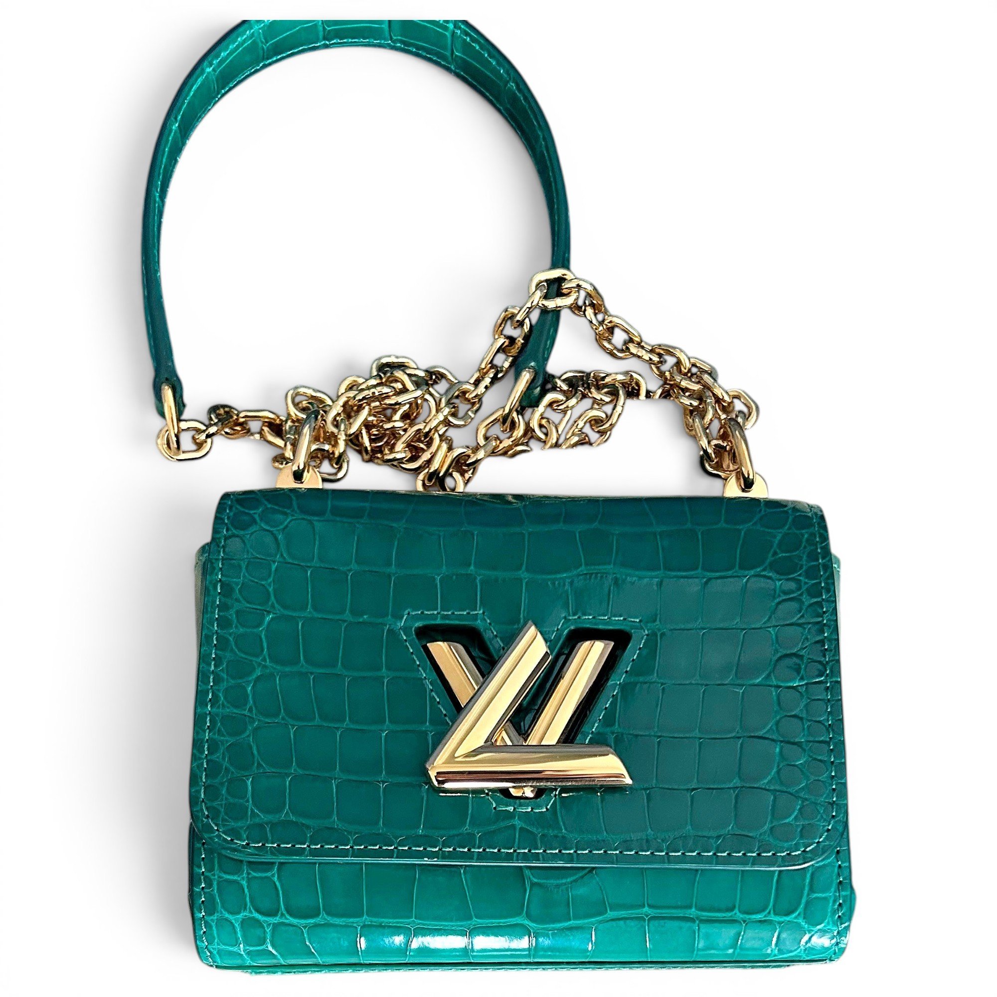 Twist Chain alligator handbag